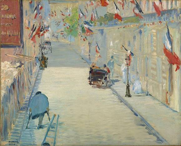 Édouard Manet, La Rue Mosnier aux drapeaux, (Paris), huile sur toile, 1878 J.Paul Getty Museum